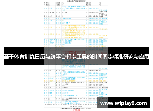 基于体育训练日历与跨平台打卡工具的时间同步标准研究与应用